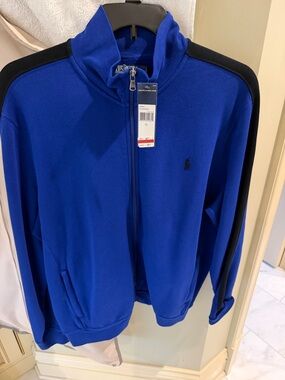 Polo by Ralph Lauren Blue and Black Lightweight Zip Jacket